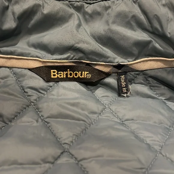 Barbour Hoxa Quilted Coat Women's 6 Sage/Ancient Solid Funnel Neck Full-zip L/S